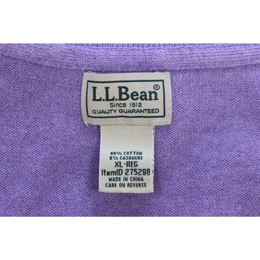 LL Bean Vintage 1/4 Zip Mock Neck Pullover Men’s Size XL Cashmere‎ Blend
